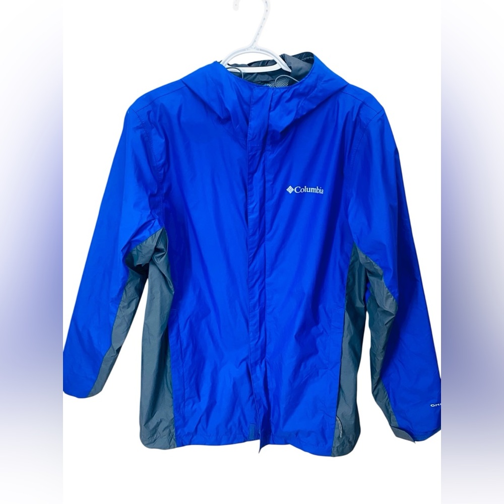 Columbia Omni-Tech Men’s Blue Waterproof Rain Jacket Size M Windbreaker
